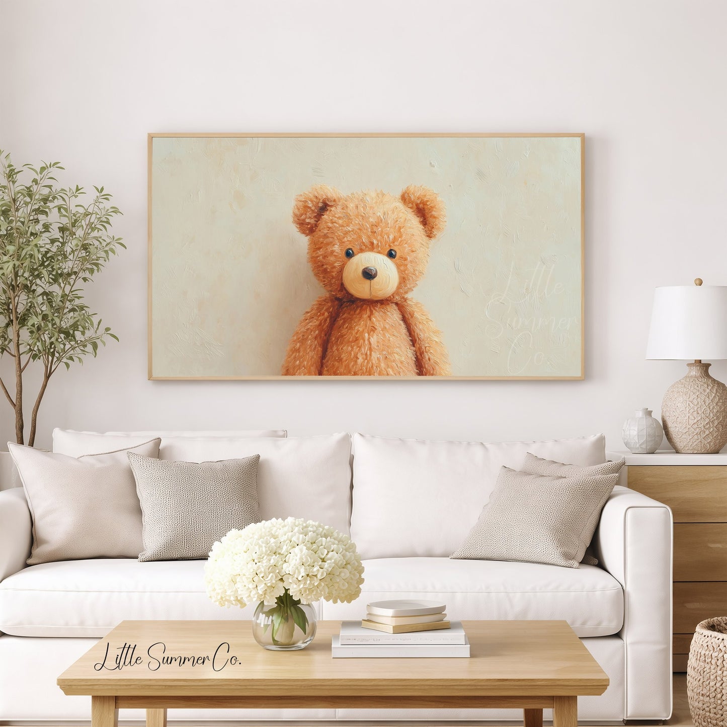 Teddy Bear Frame TV Art displayed on a TV
