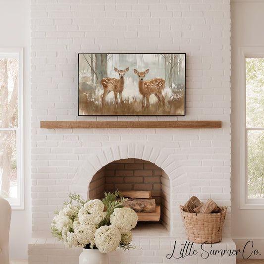 Twin Deer Frame TV Art displayed on a TV