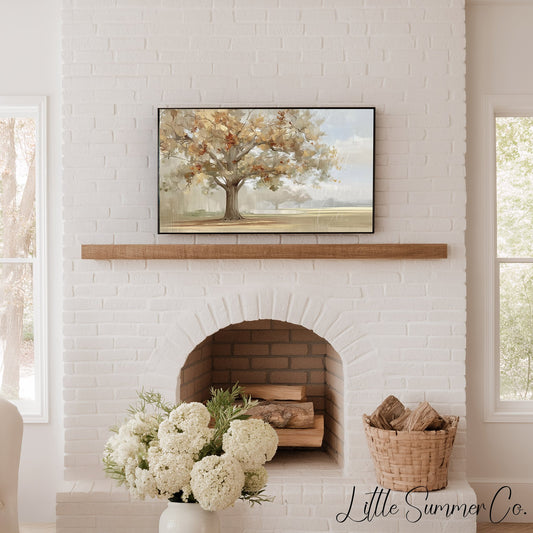 Autumn Tree Frame TV Art displayed on a TV
