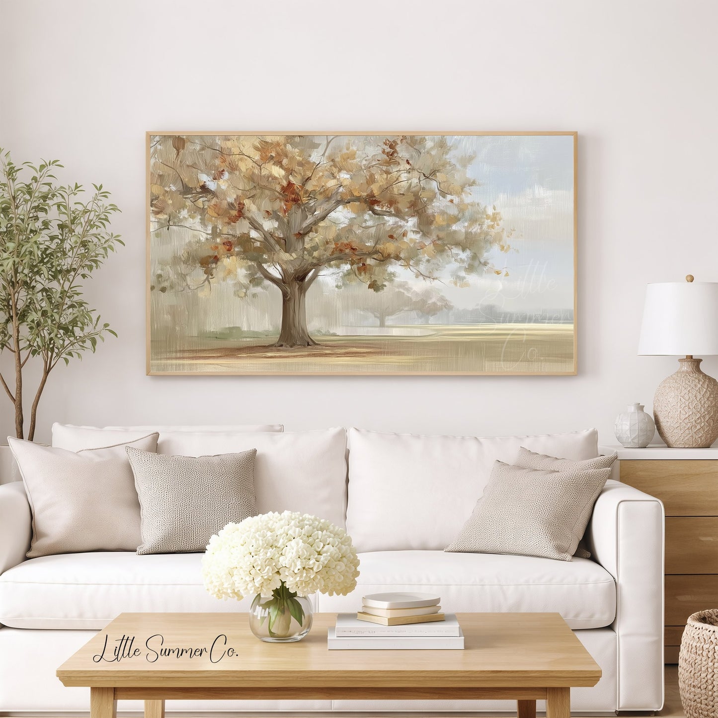 Autumn Tree Frame TV Art displayed on a TV