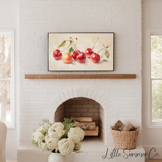 Red Cherries Frame TV Art displayed on a TV