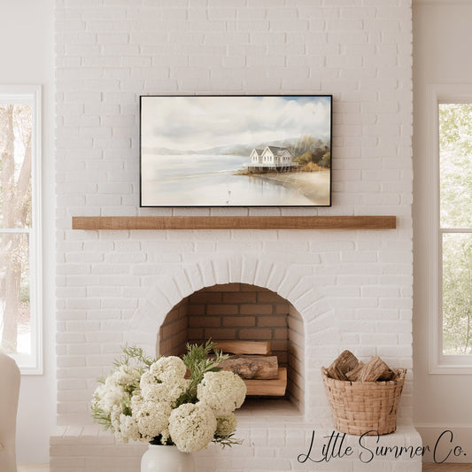 Lake House Frame TV Art displayed on a TV