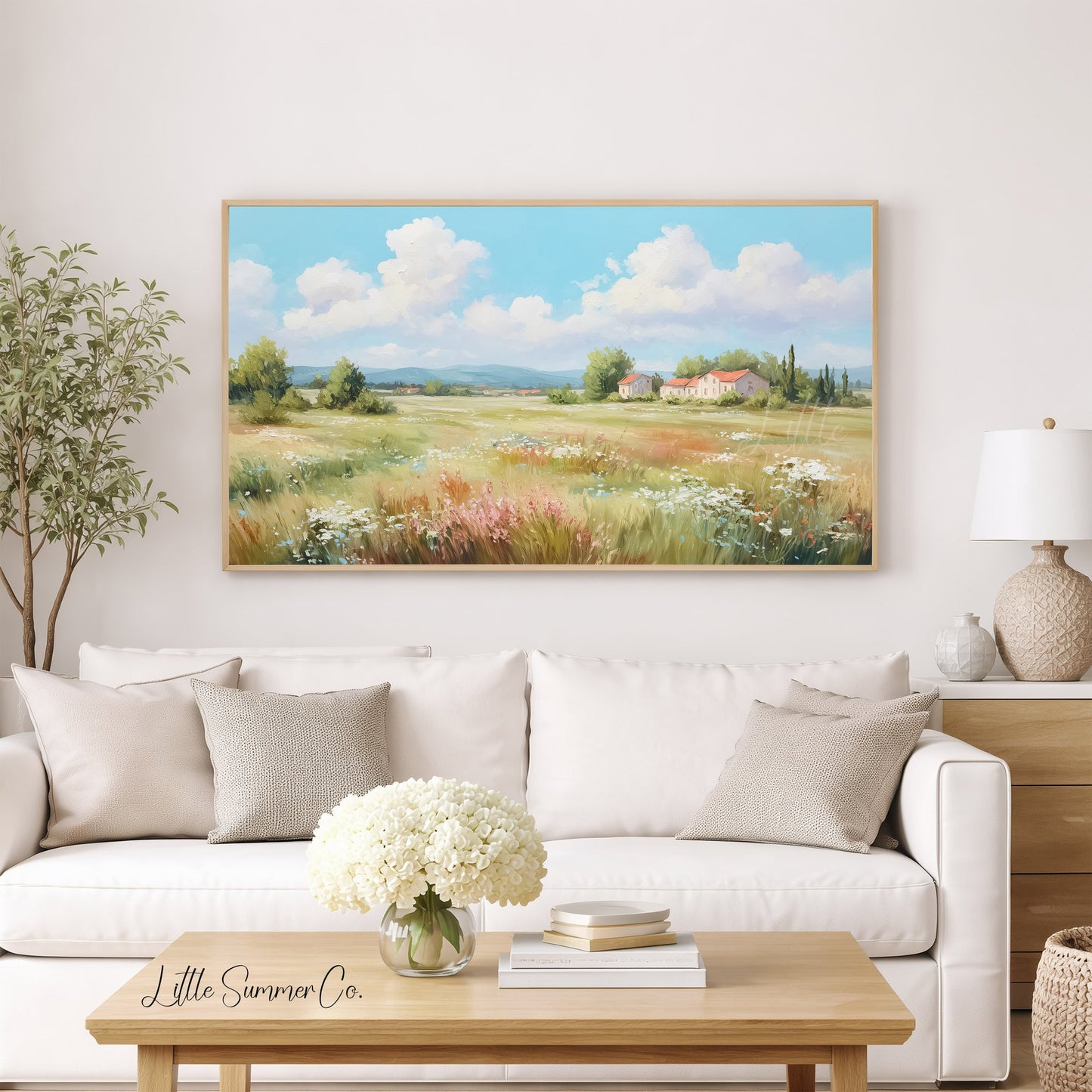 Country Cottages Frame TV Art displayed on a TV