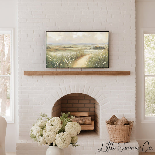 Wildflower Path Frame TV Art displayed on a TV