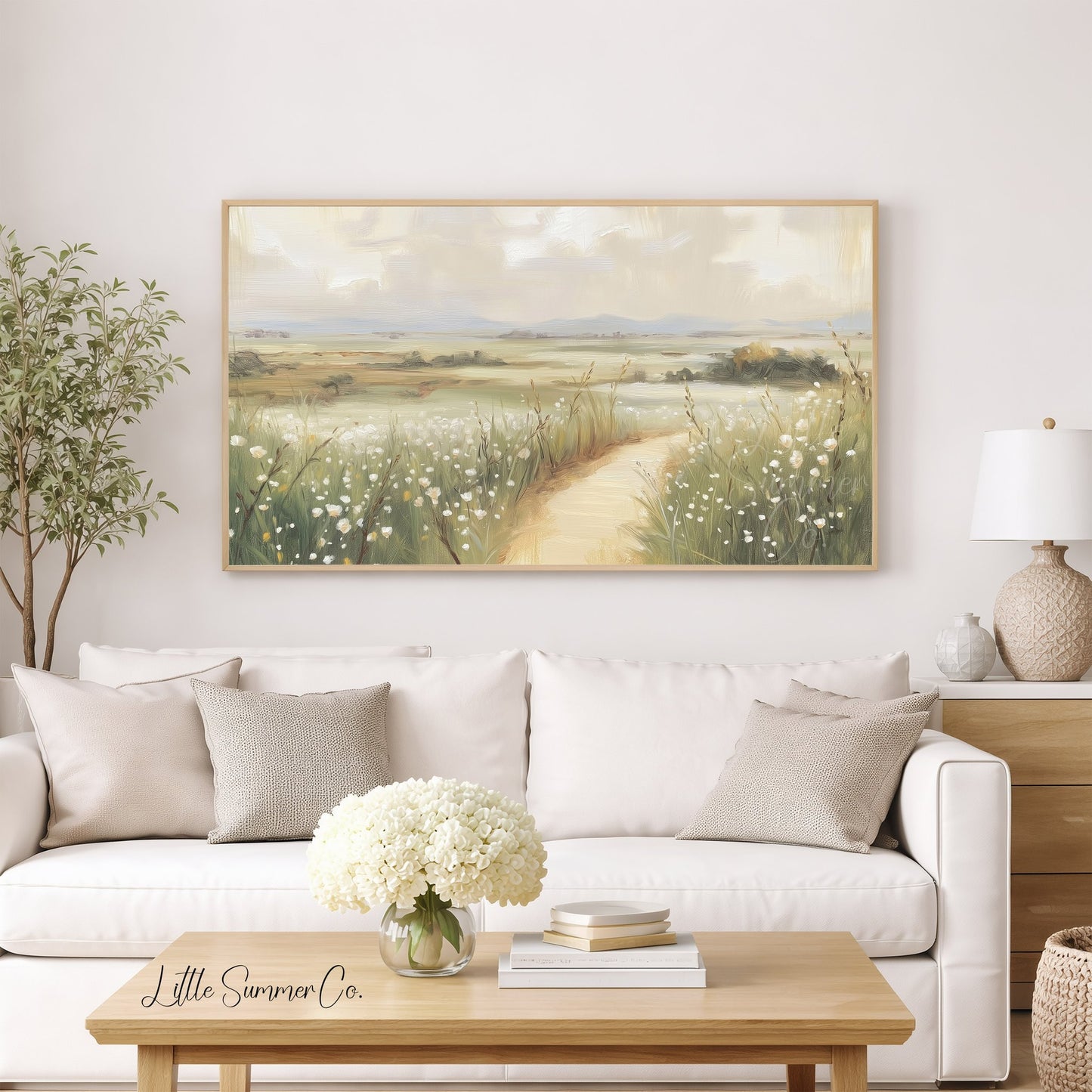 Wildflower Path Frame TV Art displayed on a TV