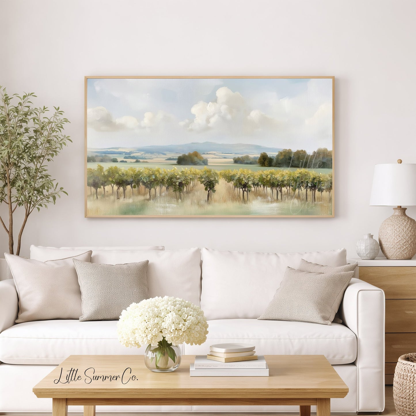 Rolling Vineyard Countryside Frame TV Art displayed on a TV