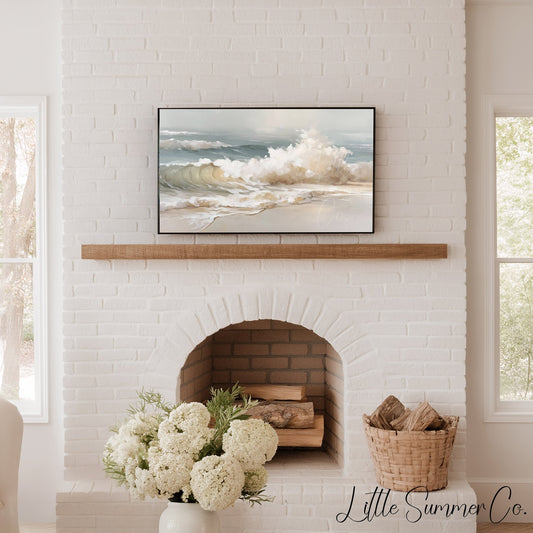 Rolling Ocean Waves Frame TV Art displayed on a TV