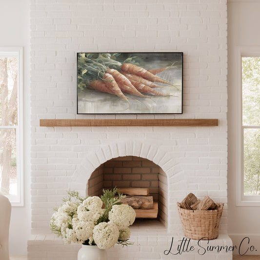 Bundle Of Orange Carrots Frame TV Art displayed on a TV