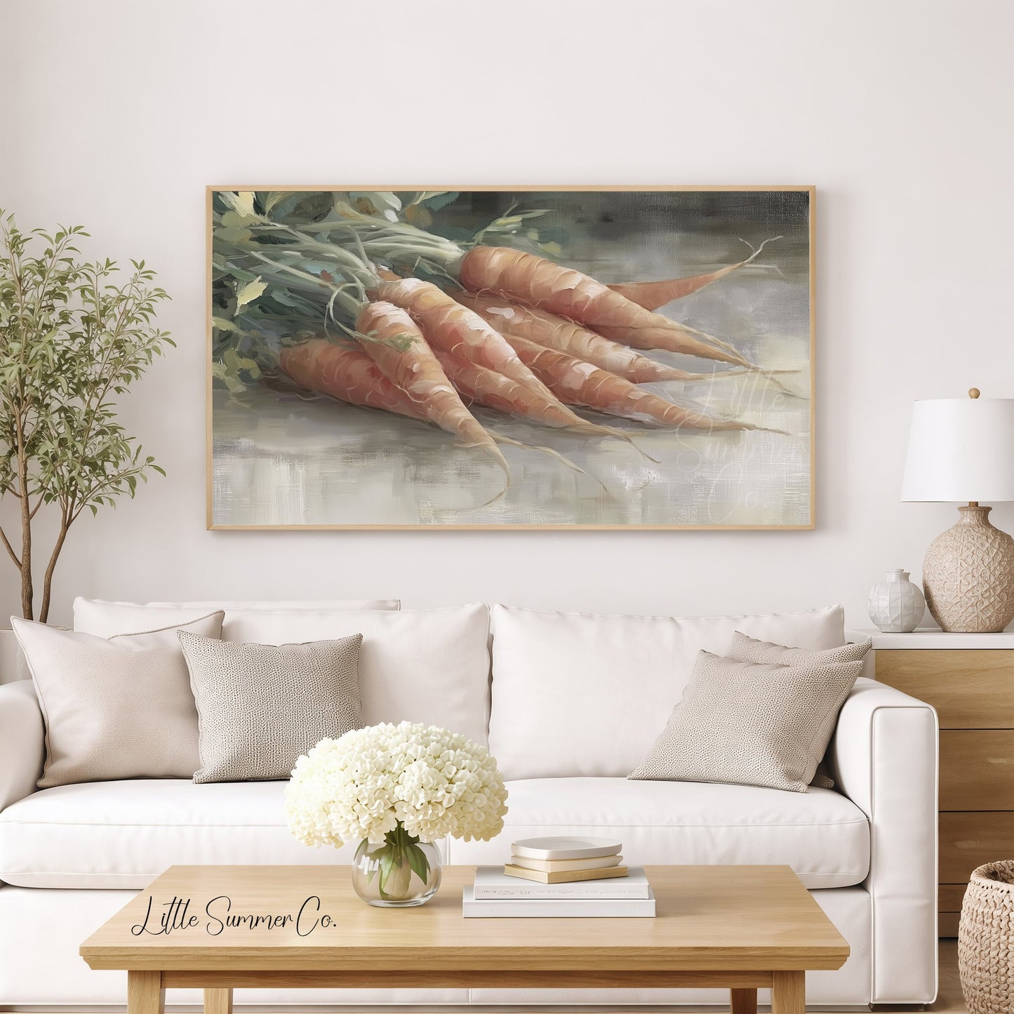 Bundle Of Orange Carrots Frame TV Art displayed on a TV