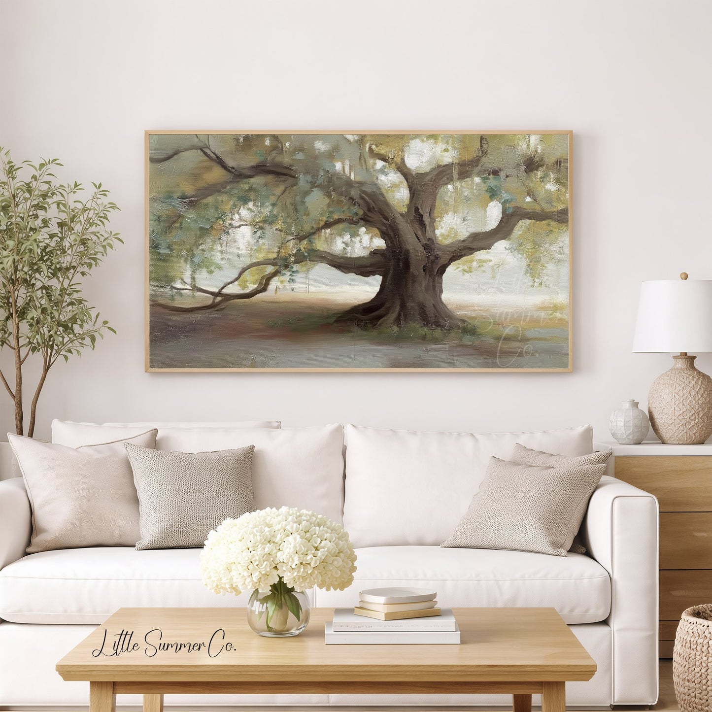 Old Oak Tree Frame TV Art displayed on a TV