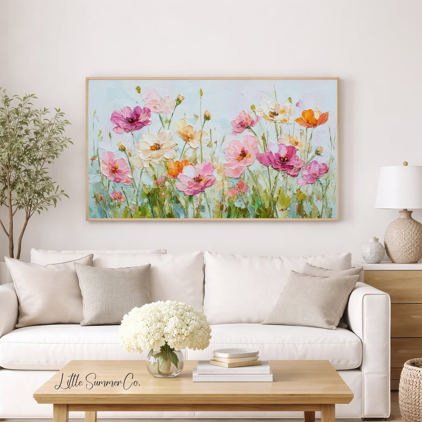 Wildflowers Frame TV Art displayed on a TV
