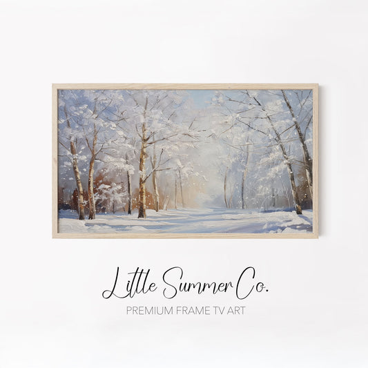Snow Scenes Frame TV Art Bundle displayed on a TV