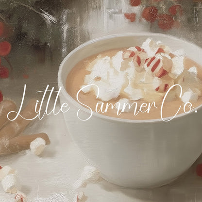 Peppermint Cocoa Cup Frame TV Art displayed on a TV