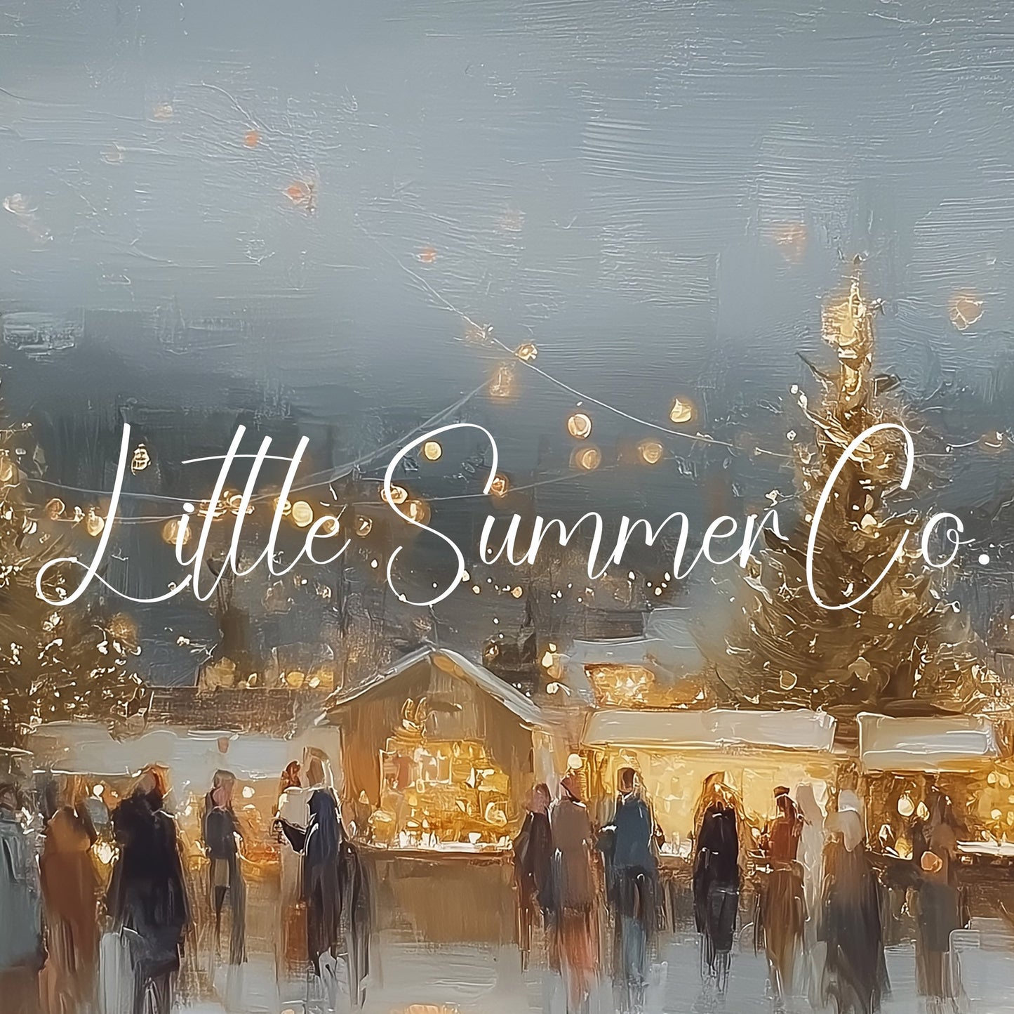 Golden String Lights Market Frame TV Art displayed on a TV