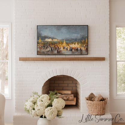 Christmas Tree Gathering Frame TV Art displayed on a TV