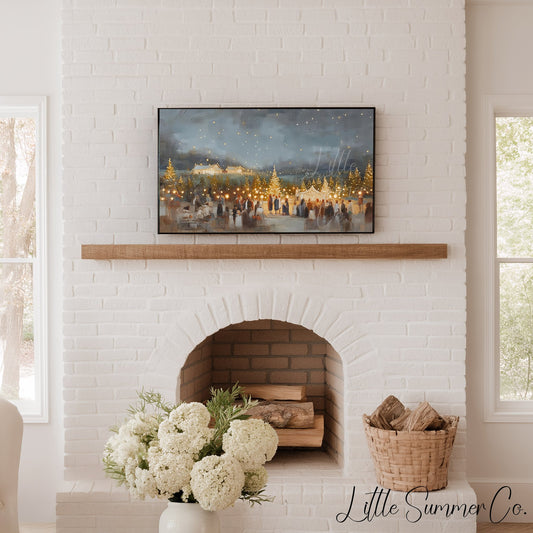 Christmas Tree Gathering Frame TV Art displayed on a TV