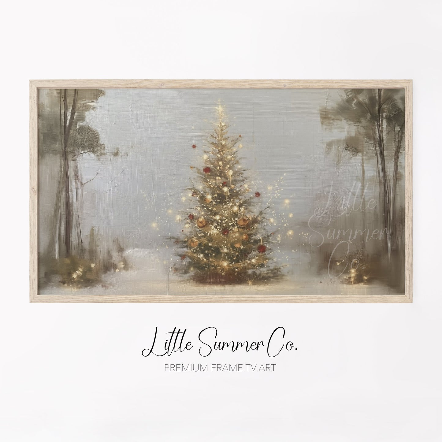 Decorated Christmas Tree Frame TV Art displayed on a TV
