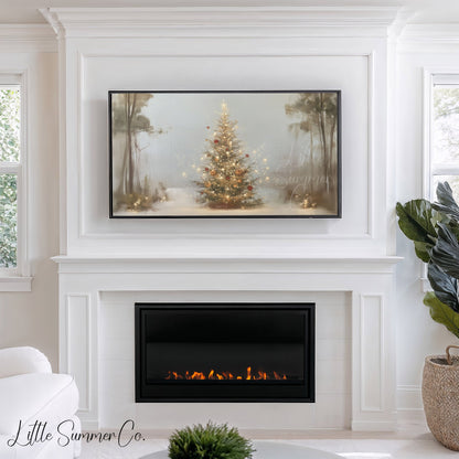 Decorated Christmas Tree Frame TV Art displayed on a TV