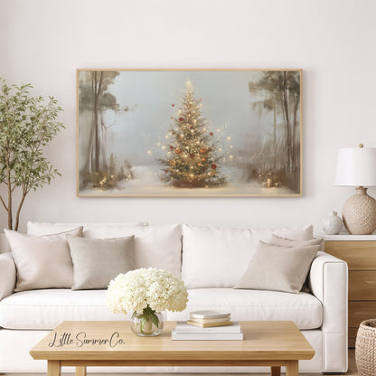 Decorated Christmas Tree Frame TV Art displayed on a TV