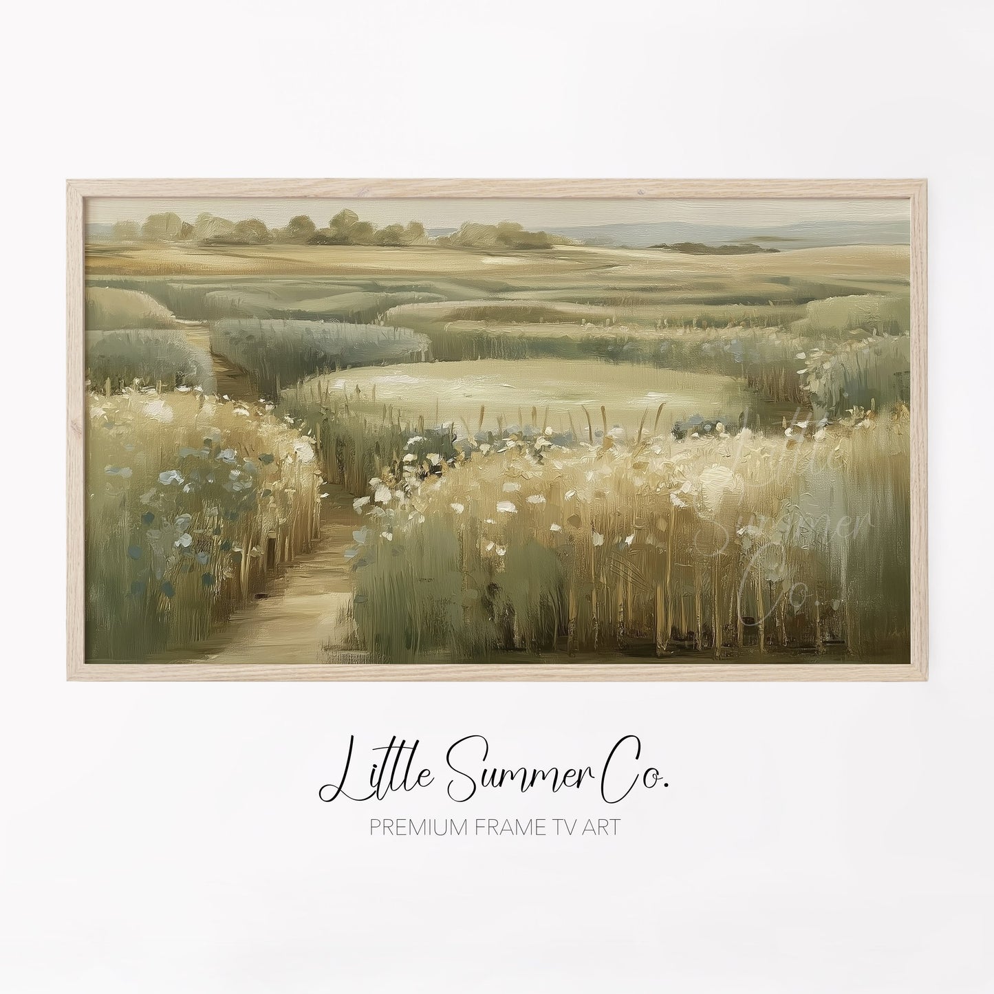 Meadow Pond Path Frame TV Art displayed on a TV