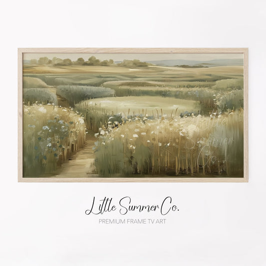 Meadow Pond Path Frame TV Art displayed on a TV