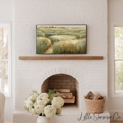 Meadow Pond Path Frame TV Art displayed on a TV