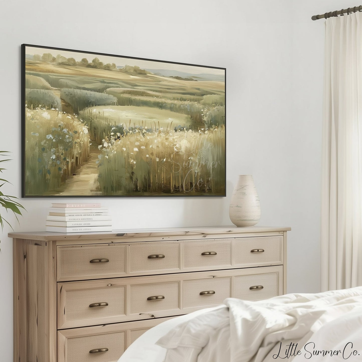 Meadow Pond Path Frame TV Art displayed on a TV