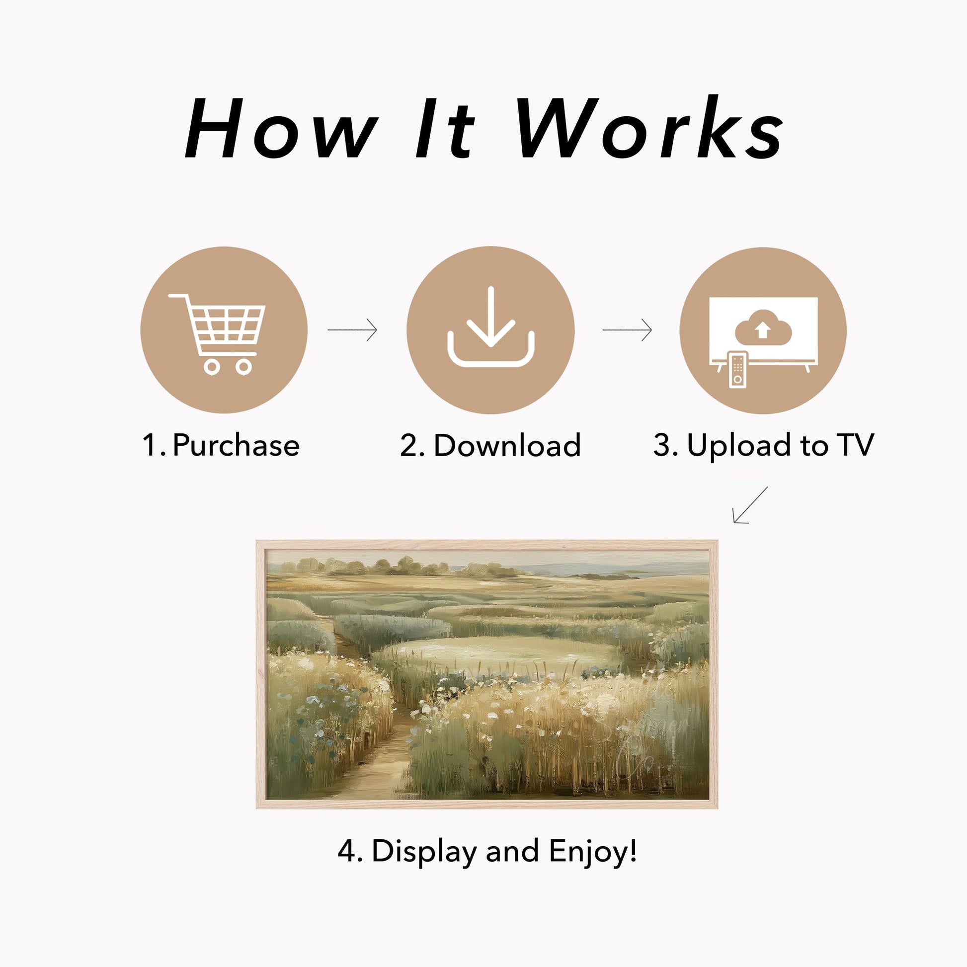 Meadow Pond Path Frame TV Art displayed on a TV