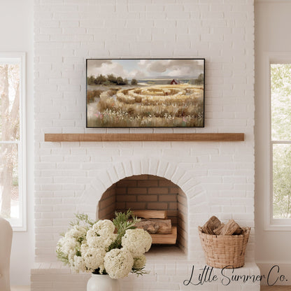 Field Maze Barn Frame TV Art displayed on a TV