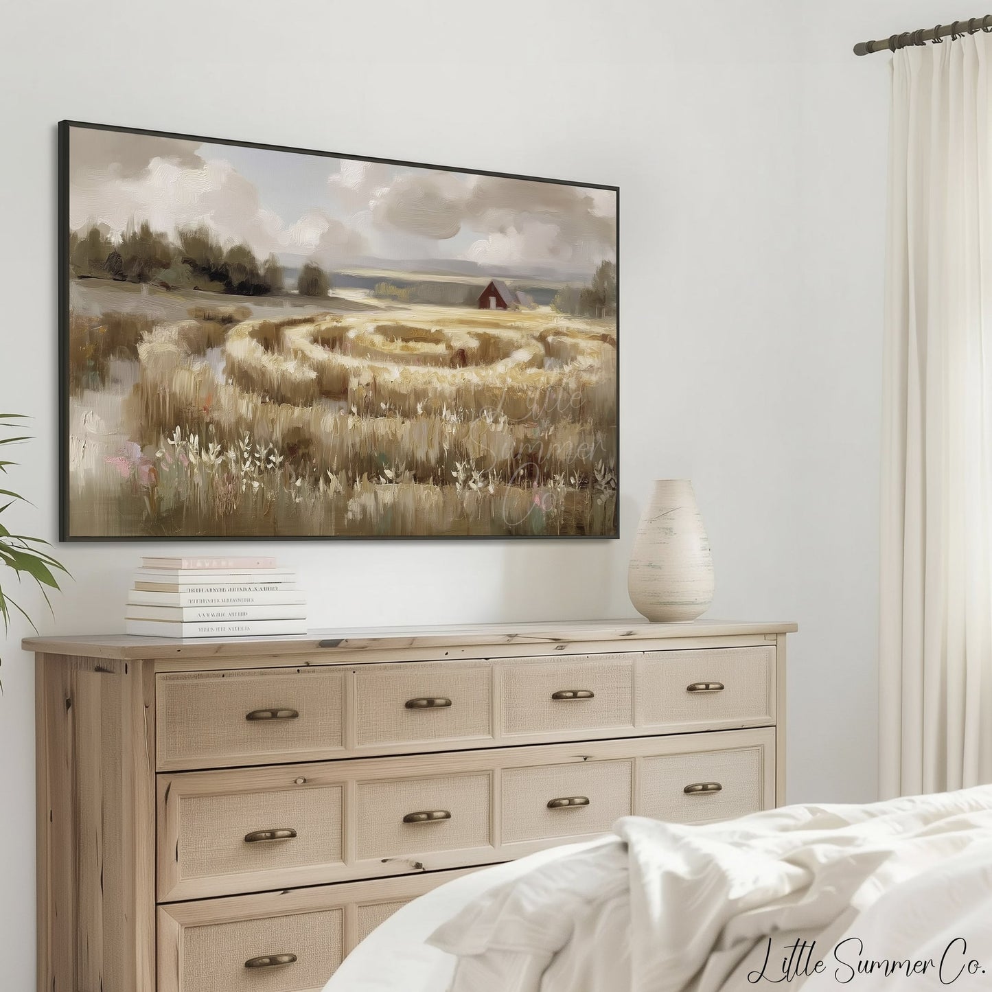 Field Maze Barn Frame TV Art displayed on a TV