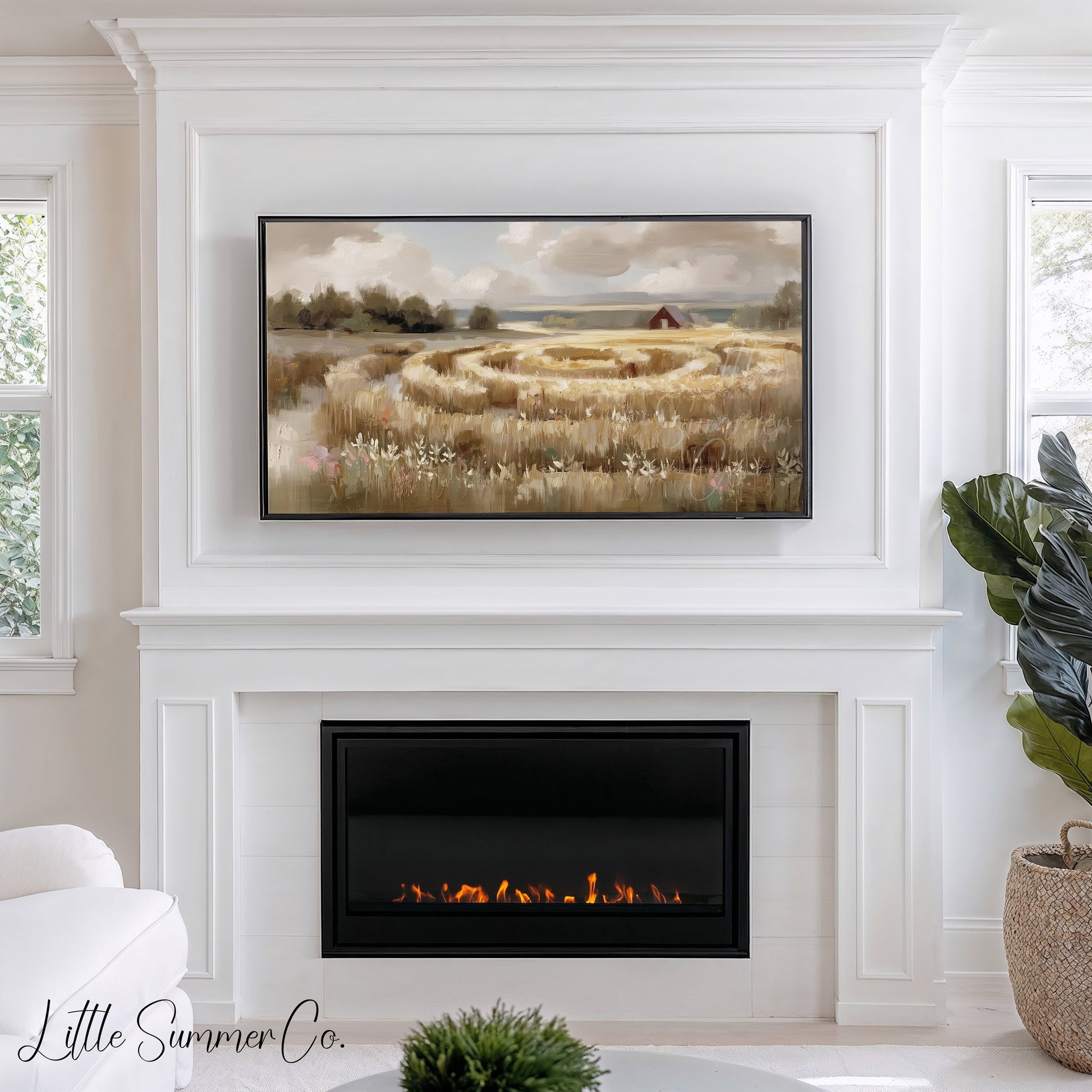 Field Maze Barn Frame TV Art displayed on a TV