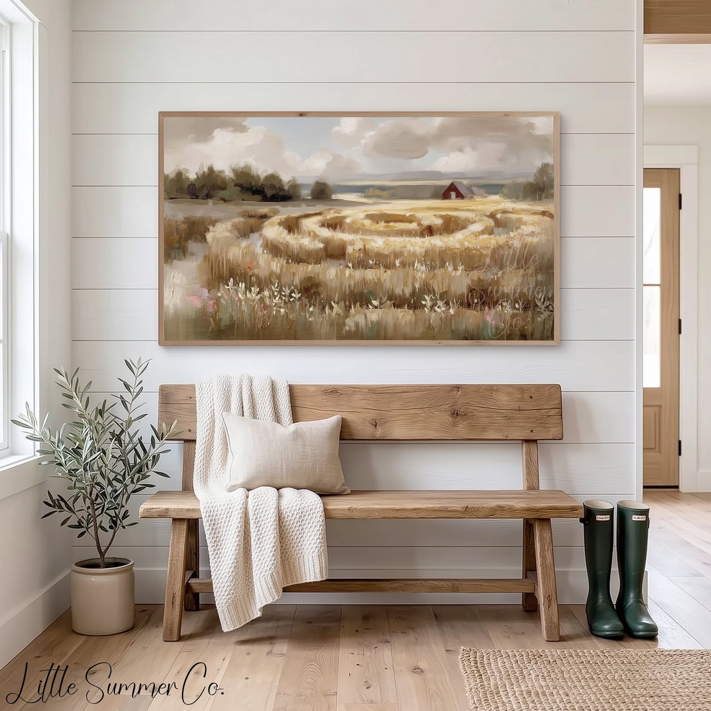 Field Maze Barn Frame TV Art displayed on a TV