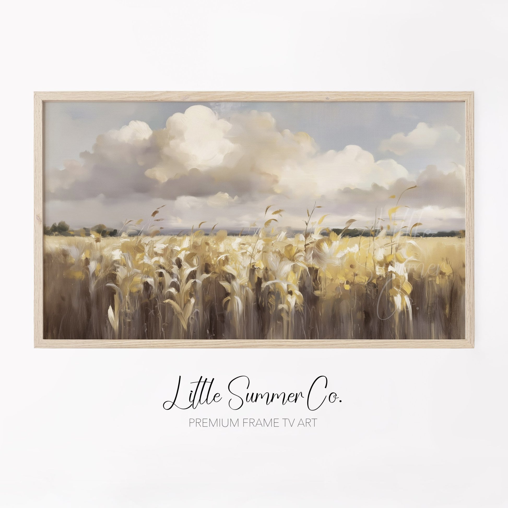 Golden Wheat Field Frame TV Art displayed on a TV