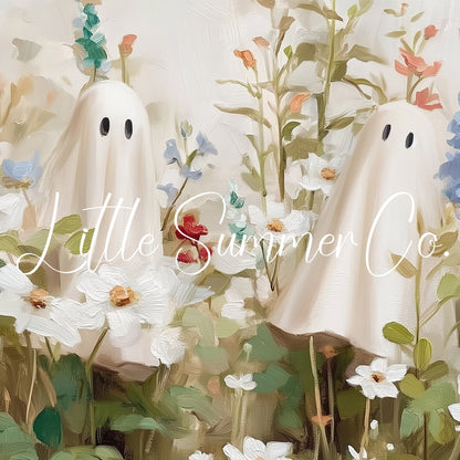 Ghost Flower Garden Frame TV Art displayed on a TV