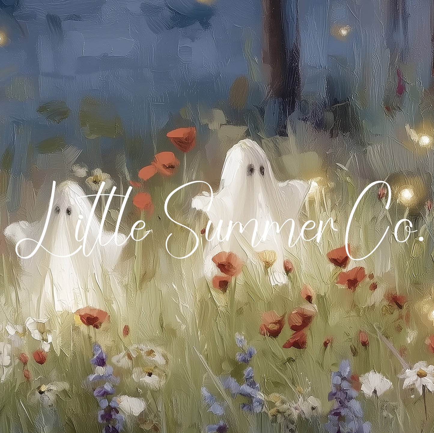 Ghosts Flower Field Frame TV Art displayed on a TV