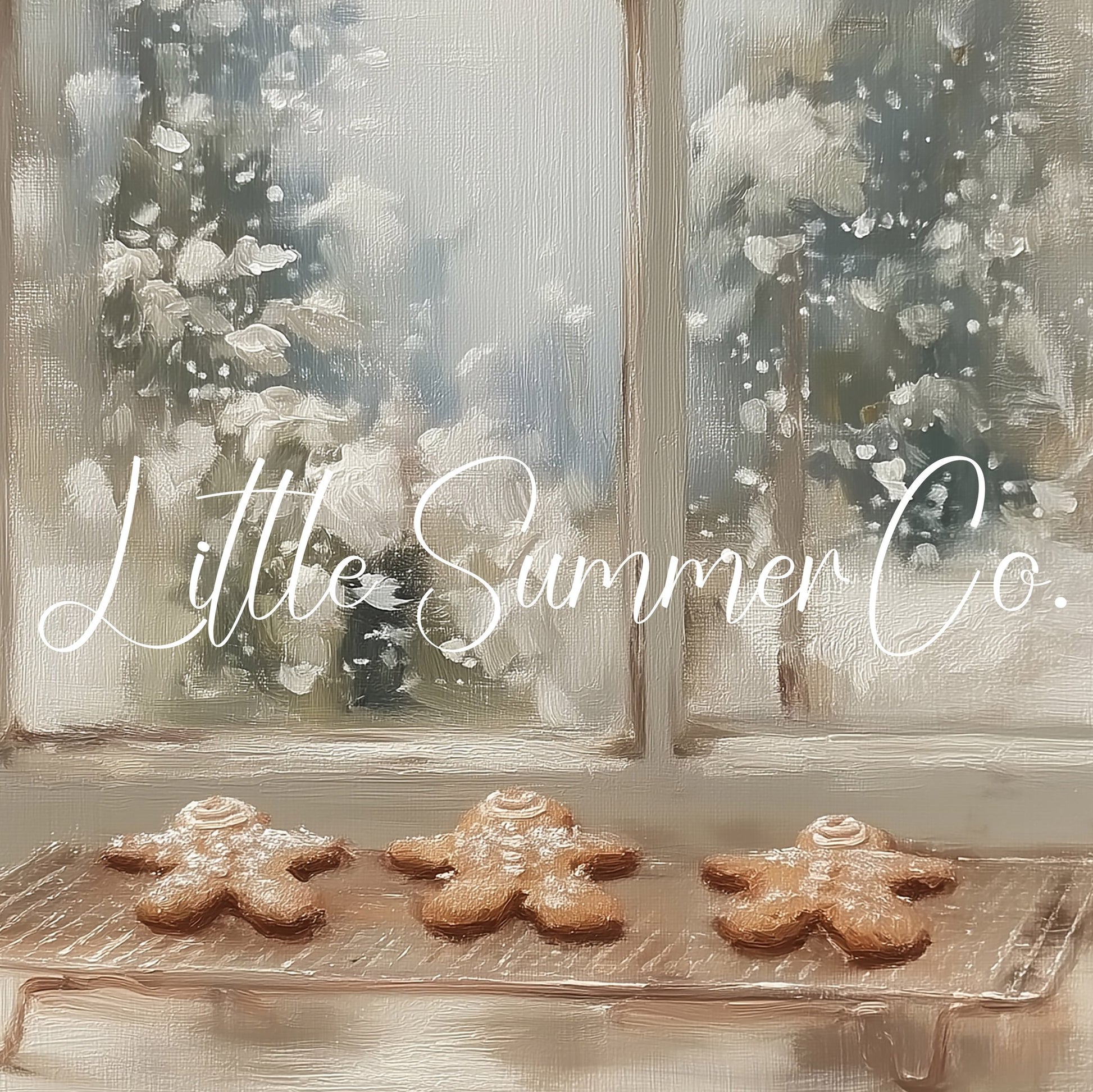 Gingerbread Cookie Window Frame TV Art displayed on a TV