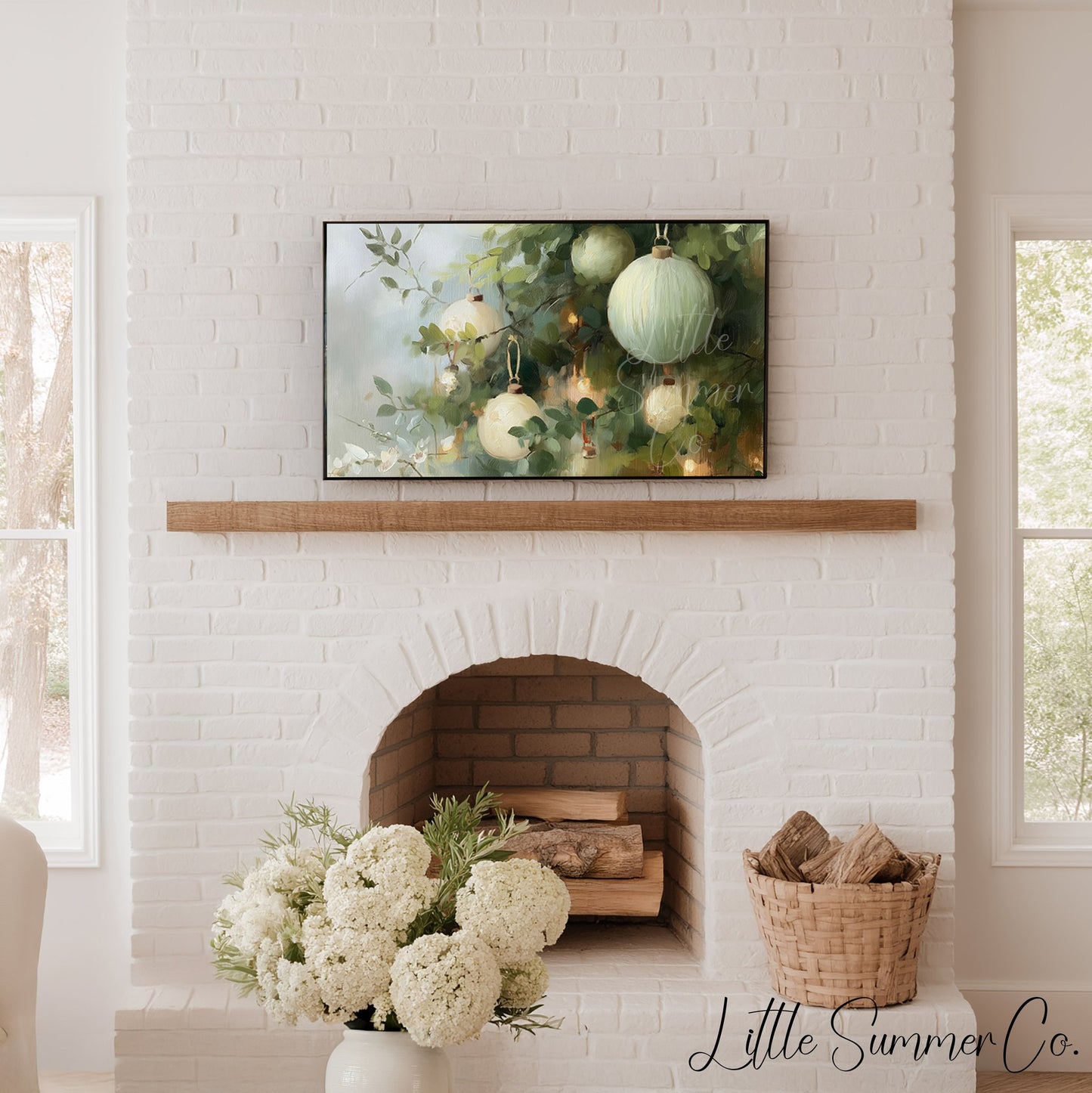 Ornament Branches Frame TV Art displayed on a TV