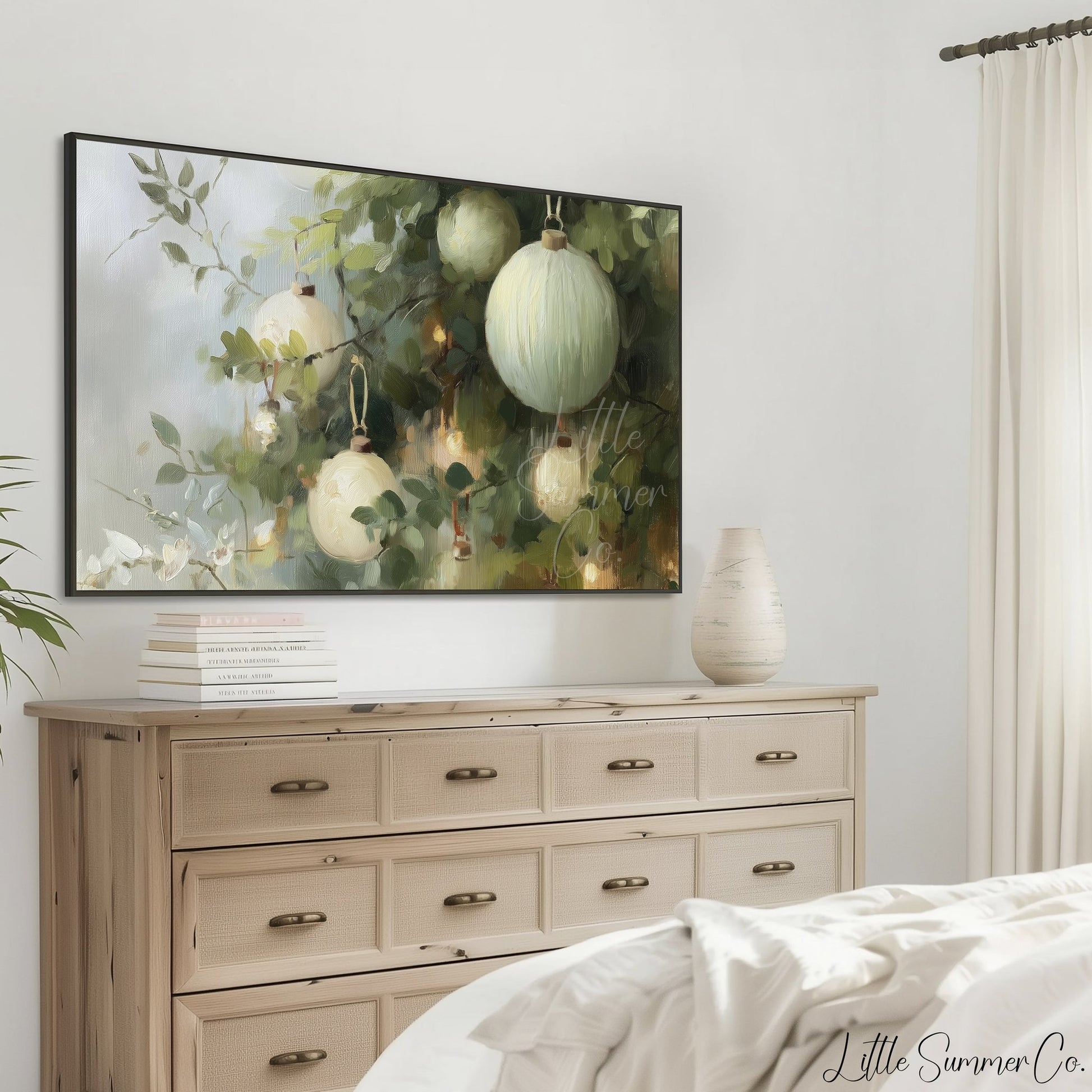 Ornament Branches Frame TV Art displayed on a TV