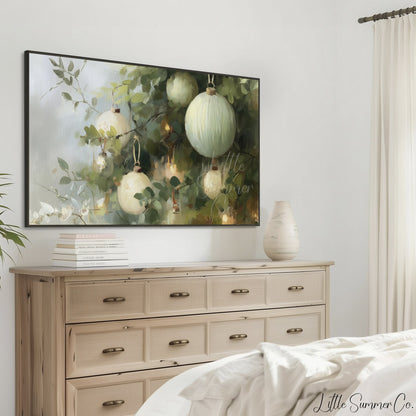 Ornament Branches Frame TV Art displayed on a TV