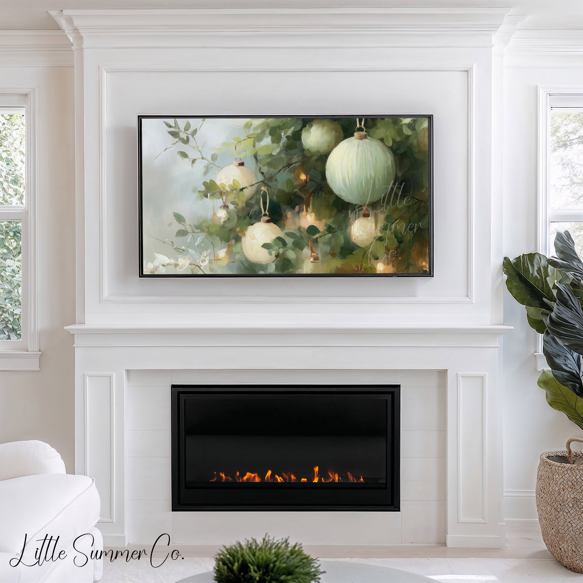Ornament Branches Frame TV Art displayed on a TV