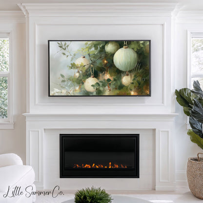 Ornament Branches Frame TV Art displayed on a TV