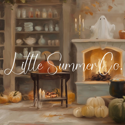 Fireplace Pumpkins Frame TV Art displayed on a TV