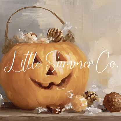 Jack O Lantern Candy Frame TV Art displayed on a TV