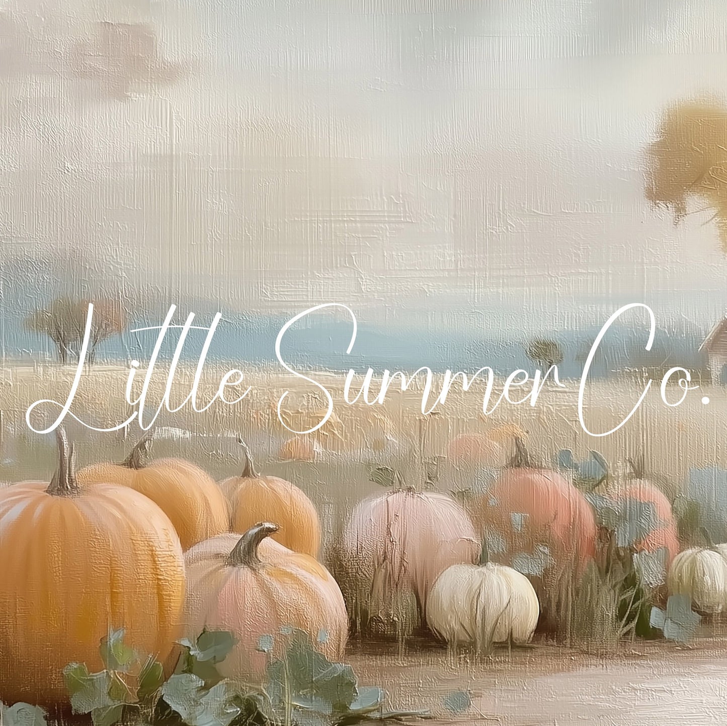 Pumpkin Patch Farmhouse Frame TV Art displayed on a TV