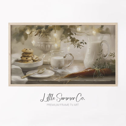 Cookies Milk Carrots Frame TV Art displayed on a TV