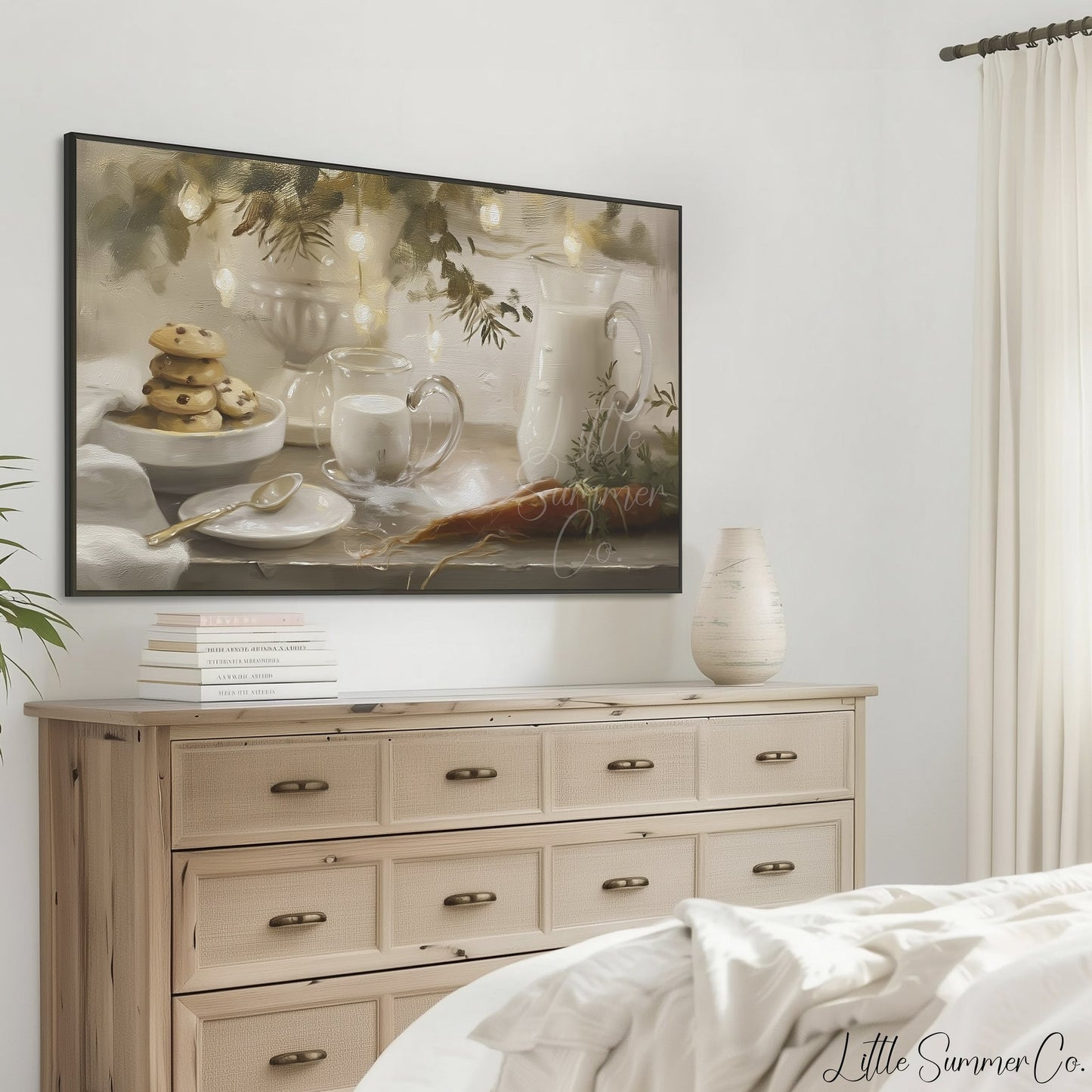 Cookies Milk Carrots Frame TV Art displayed on a TV