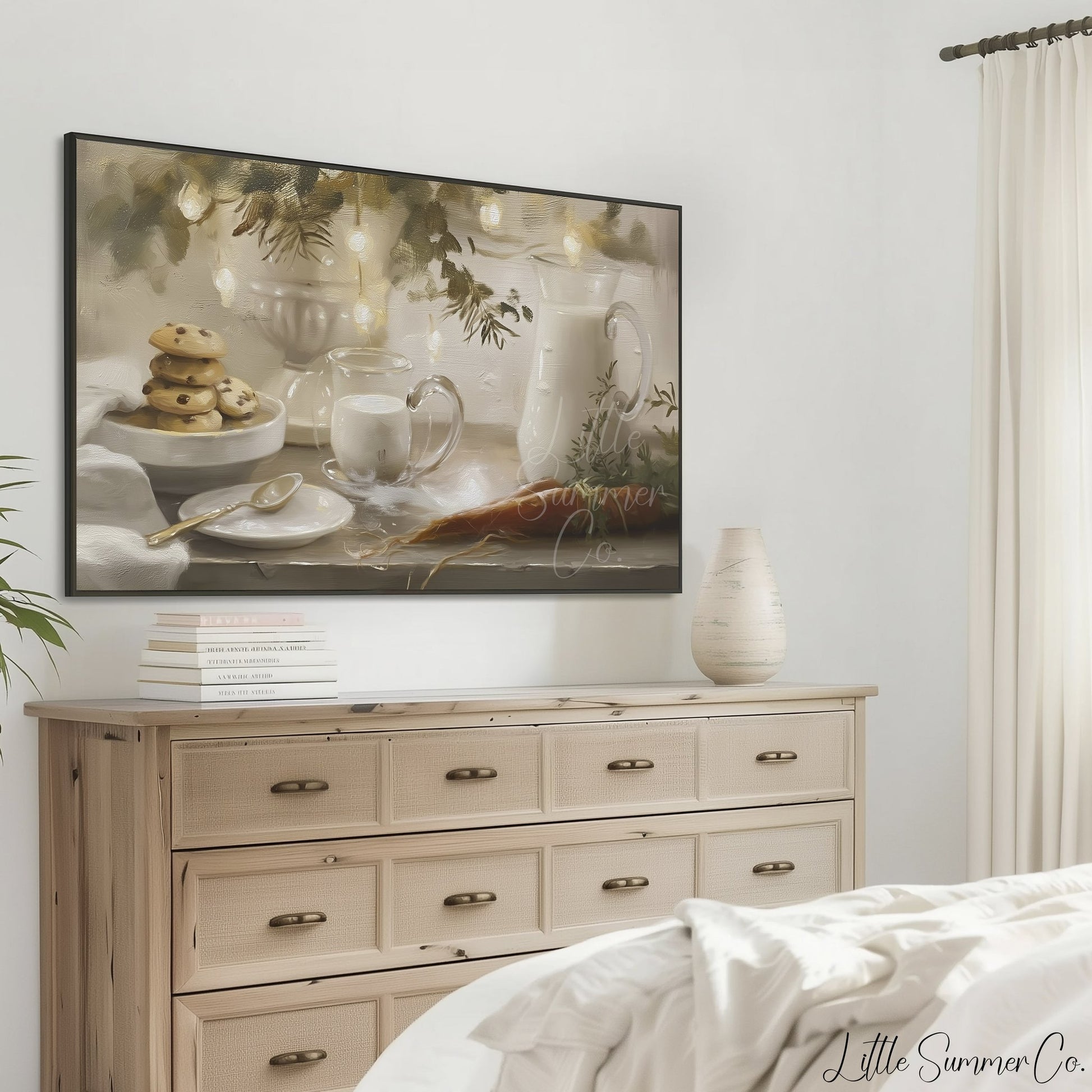 Cookies Milk Carrots Frame TV Art displayed on a TV