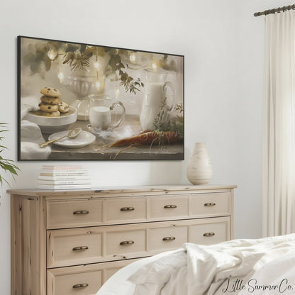 Cookies Milk Carrots Frame TV Art displayed on a TV