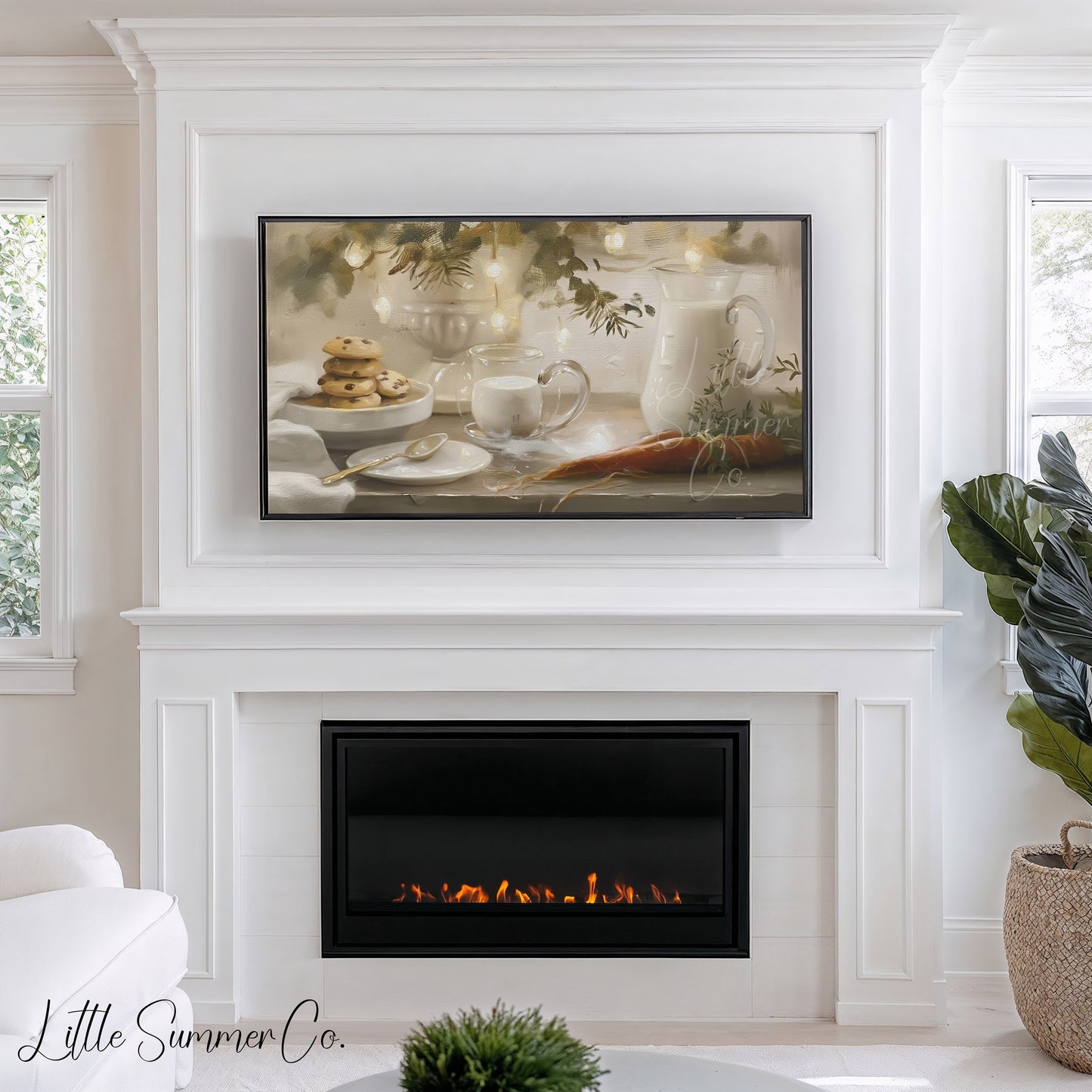 Cookies Milk Carrots Frame TV Art displayed on a TV