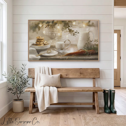 Cookies Milk Carrots Frame TV Art displayed on a TV